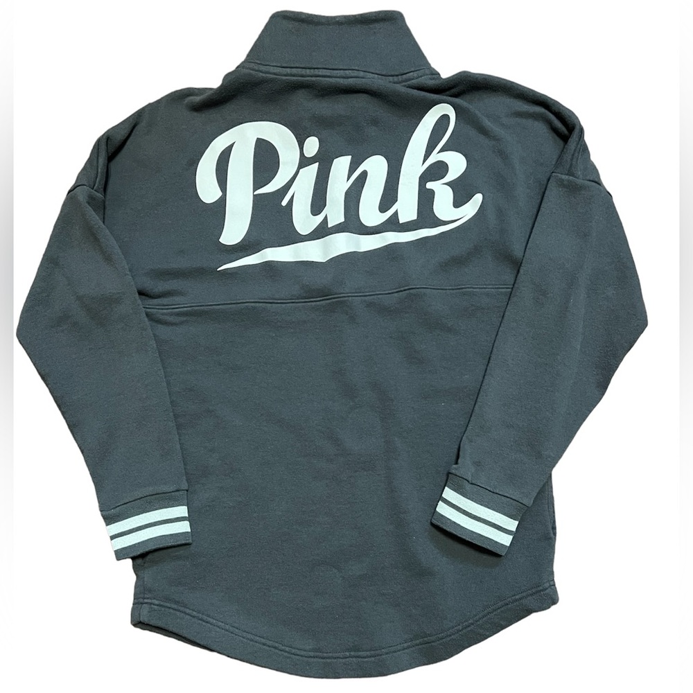 PINK Victoria’s Secret Pullover Sweatshirt Mock Turtleneck Pink Writing XS